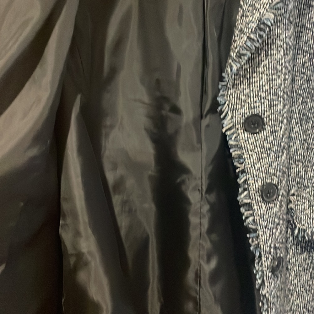 Karl Lagerfeld Black and White Tweed Blazer Jacket - Picture 3 of 9